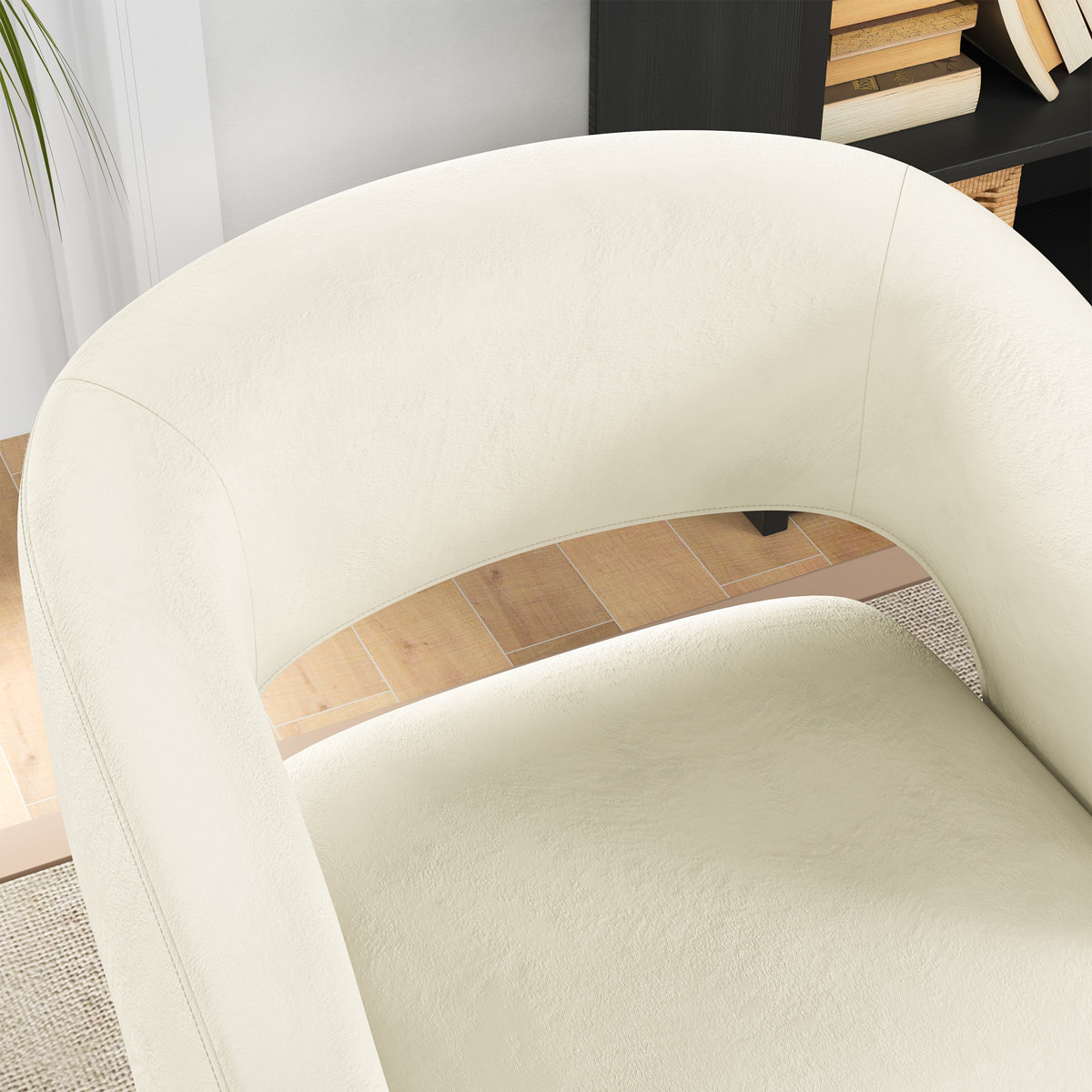 Jarissa 27.8'' Wide Modern Soft Wide Upholstered Swivel Barrel Chair
